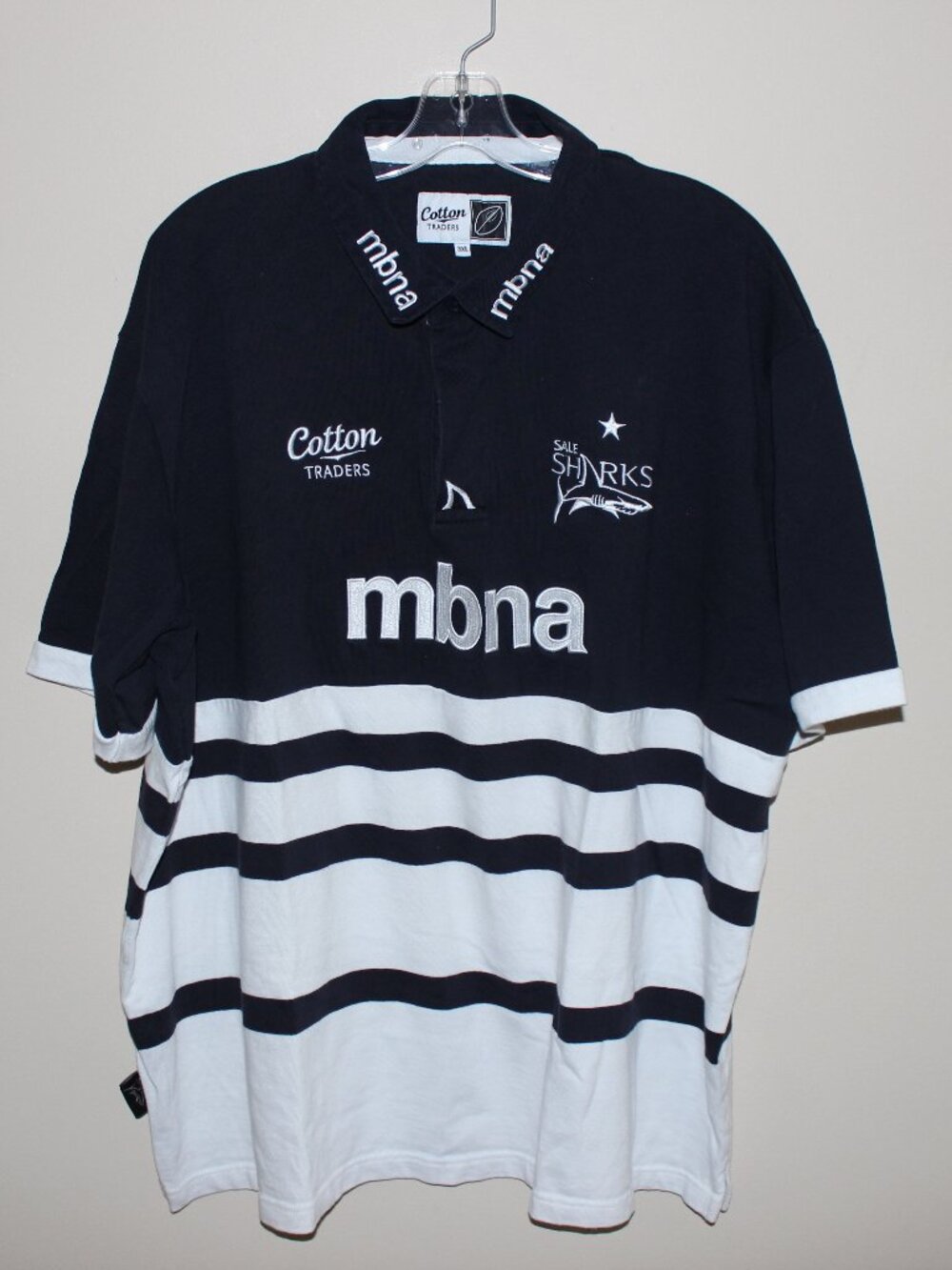 3/$188❤️Cotton Traders SALE SHARKS 2011-12 rugby union jersey Maryland Bank MBNA